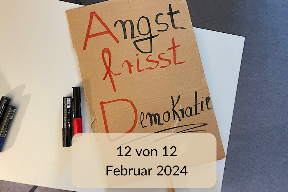 Plakat mit der Aufschrift AfD: Angst frisst Demokratie